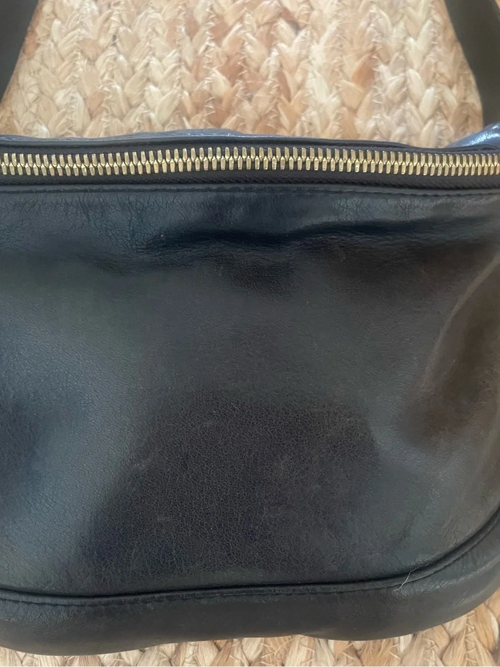 Clare V Black Leather Crossbody with Gold Zipper - Picture 2 of 5